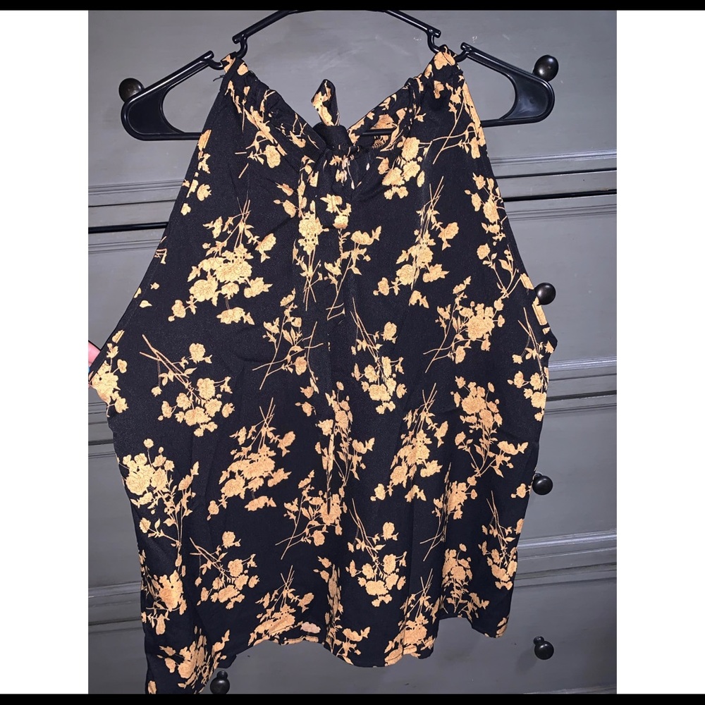 Black & Gold Floral Blouse
